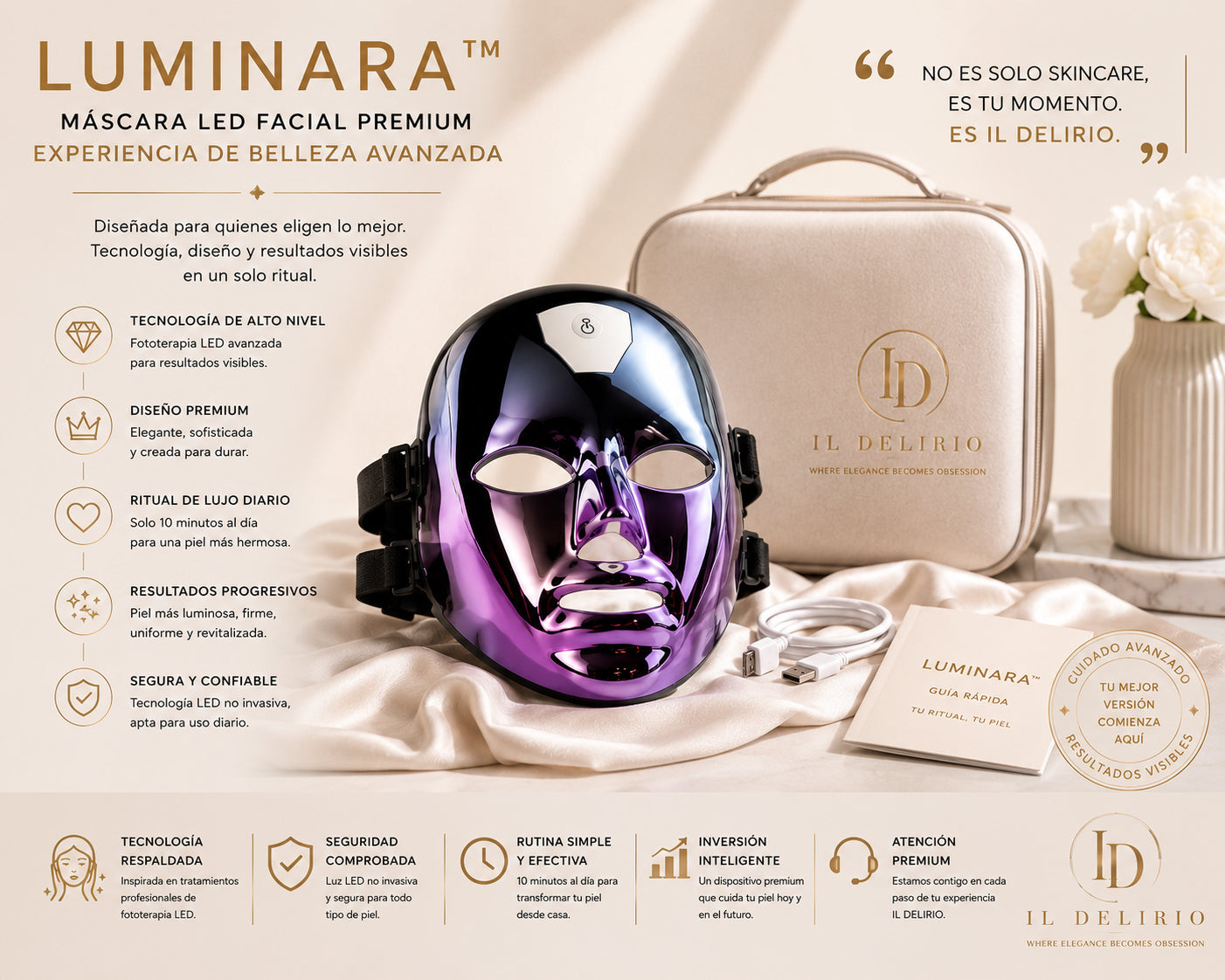 LUMINARA™ | Máscara LED Premium de Rejuvenecimiento Facial